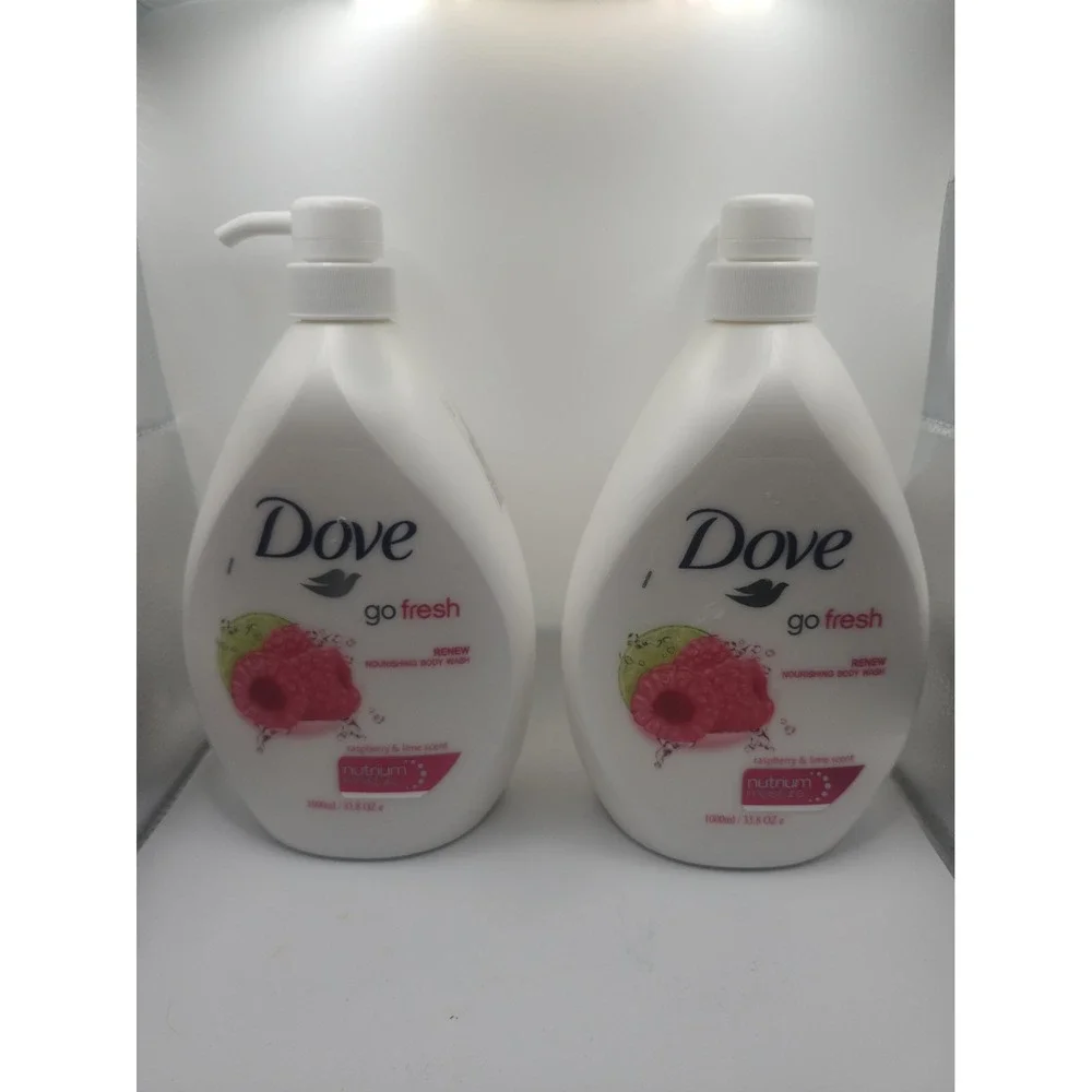 Dove Go Fresh Raspberry & Lime Scent Nourishing Body Wash, 27.05 oz (Pack of 2)